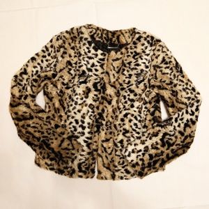 Express Cheetah Print Faux Fur Blazer Jacket XS